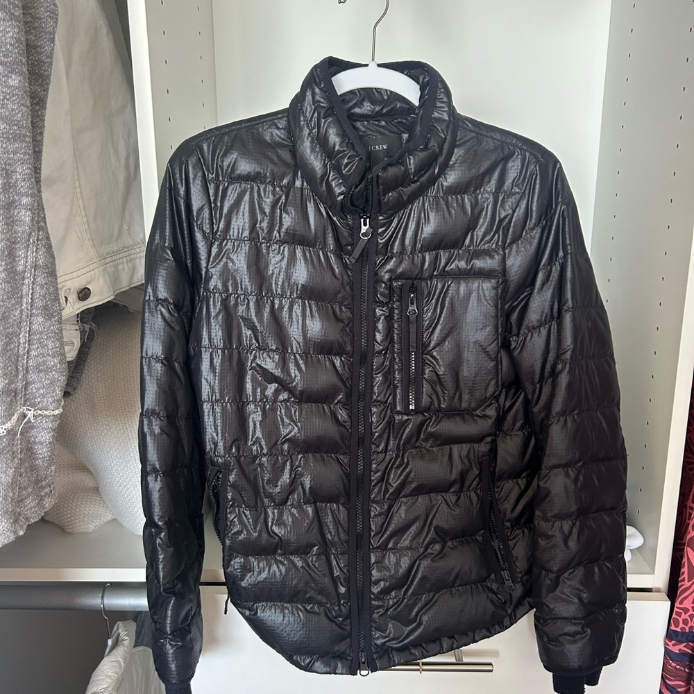 Women’s Jcrew Lightweight Down Black Puffer Jacket